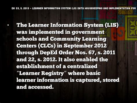 what is the meaning of lrn in school|DO 33, s. 2013 – Learner Information System (LIS) Data Housekeeping .